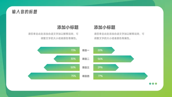 绿色欧美风渐变工作总结汇报PPT模板