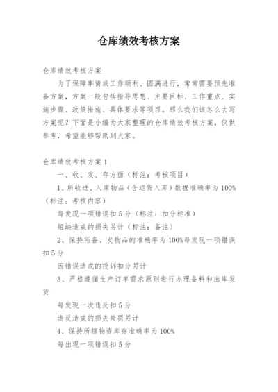 仓库绩效考核方案.docx