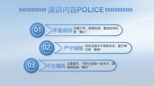 蓝色公安人民警察工作总结PPT