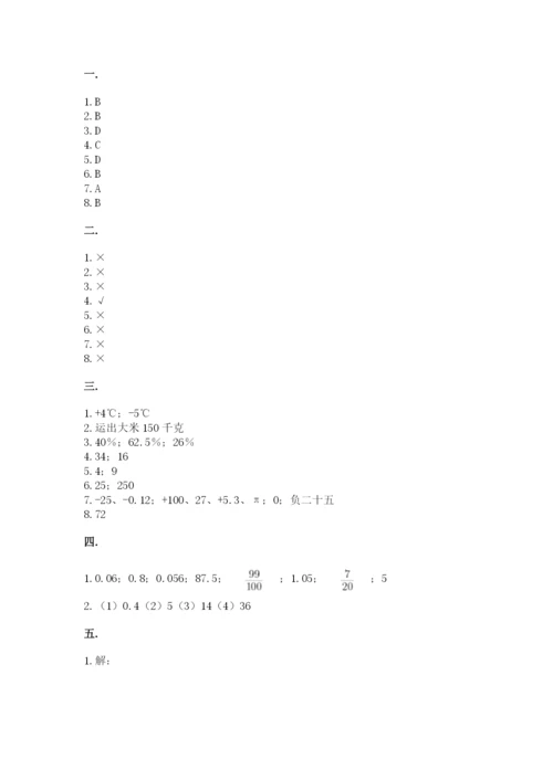 小学毕业班数学检测卷附参考答案【培优】.docx