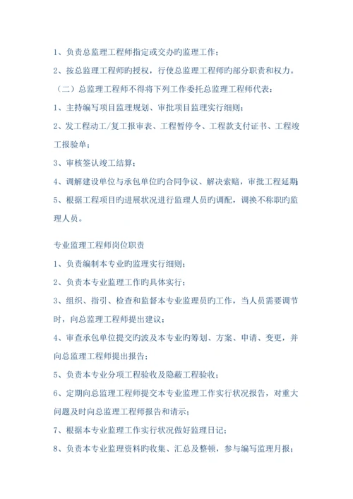 关键工程监理有限公司岗位基本职责.docx