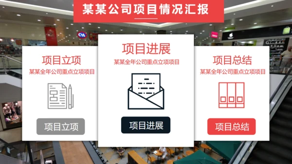 红色项目工作计划总结汇报商务通用PPT模板