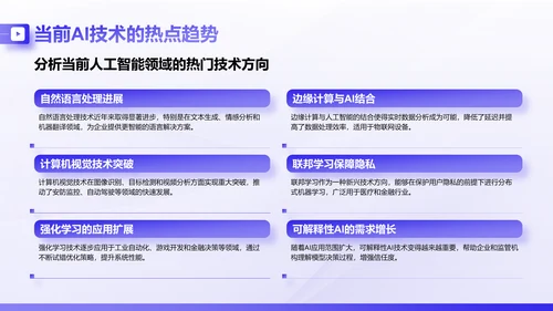 紫色商务风AI技术企业级应用报告PPT模板