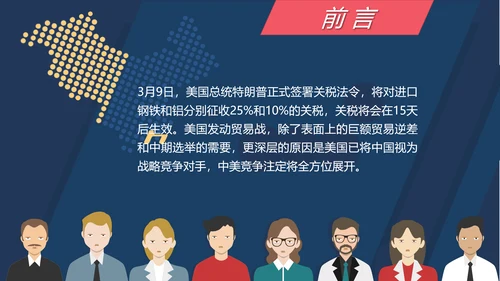 大国崛起中美贸易PPT模板