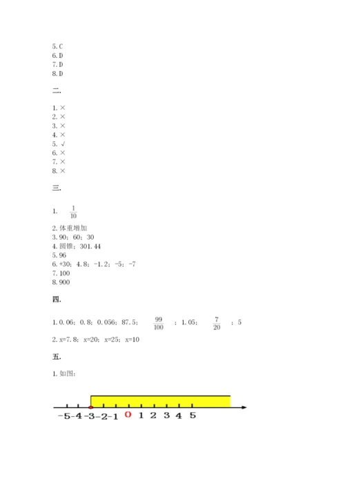 西师大版数学小升初模拟试卷附参考答案【黄金题型】.docx