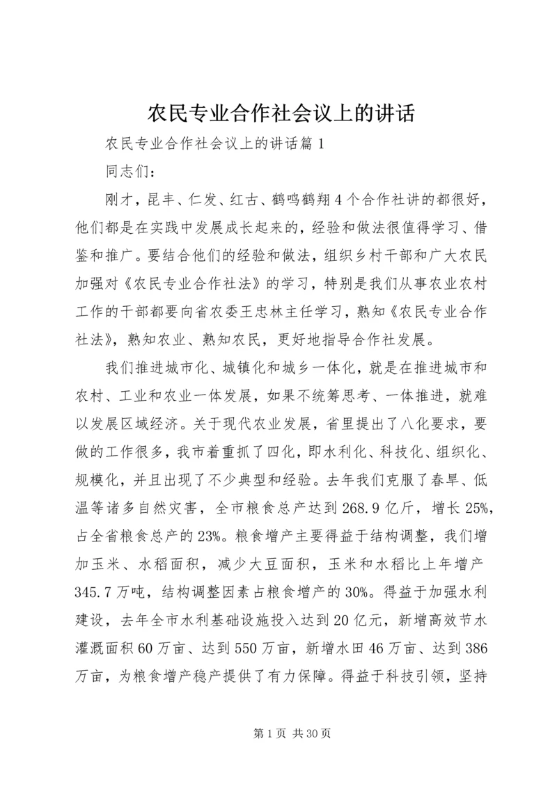 农民专业合作社会议上的讲话.docx