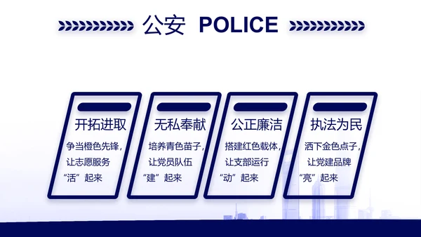 蓝色公安机关工作汇报动态PPT模板