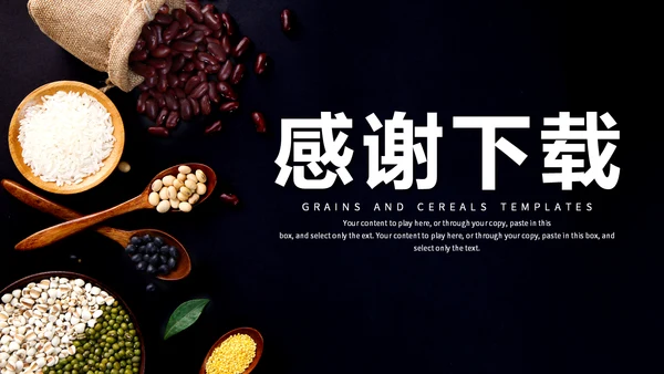 简约风五谷杂粮营销推广通用PPT模板