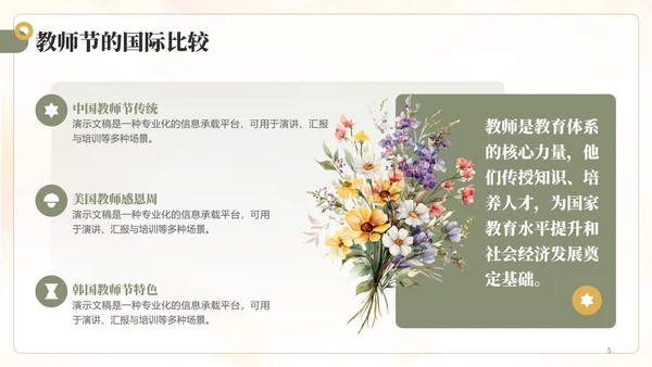 绿色小清新教师节主题PPT模板