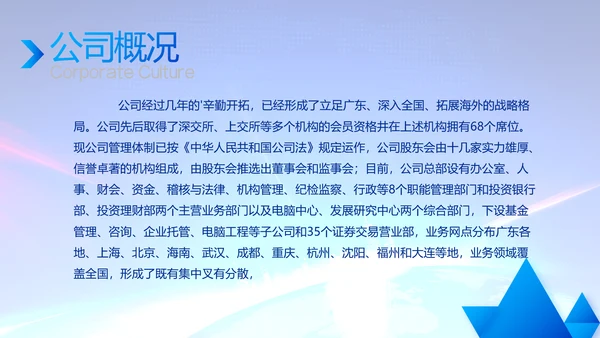 蓝色公司简介企业宣传工作总结PPT