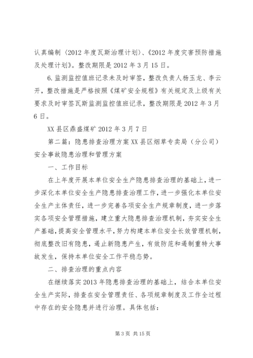 隐患排查治理方案20XX年.docx