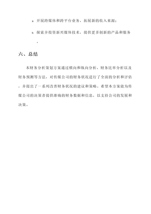 传媒公司财务分析策划方案