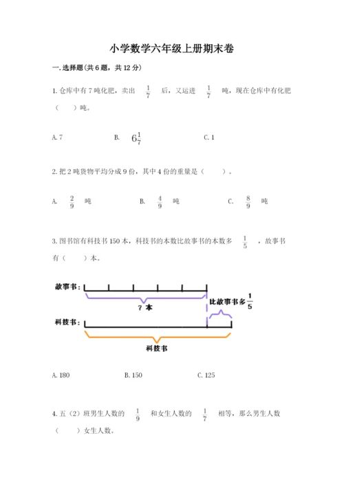 小学数学六年级上册期末卷附参考答案【研优卷】.docx