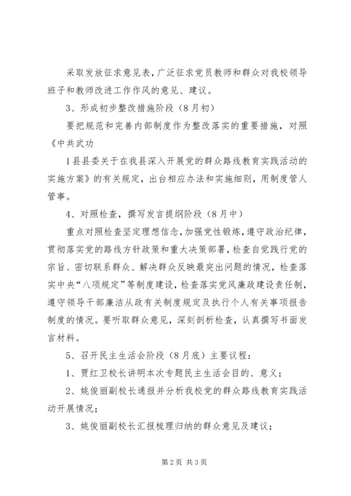 党的群众路线专题民主生活会方案.docx