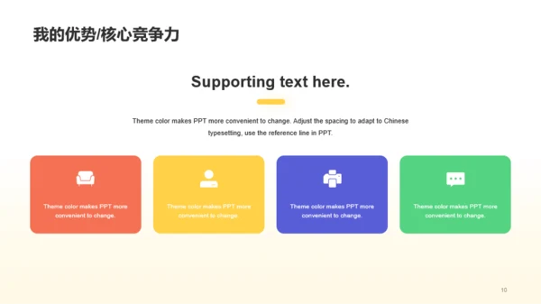黄色创意竞聘述职通用PPT模板