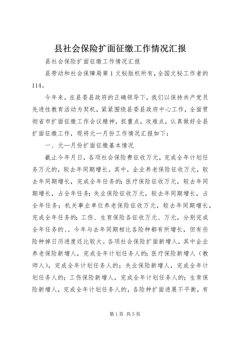 县社会保险扩面征缴工作情况汇报 (3).docx