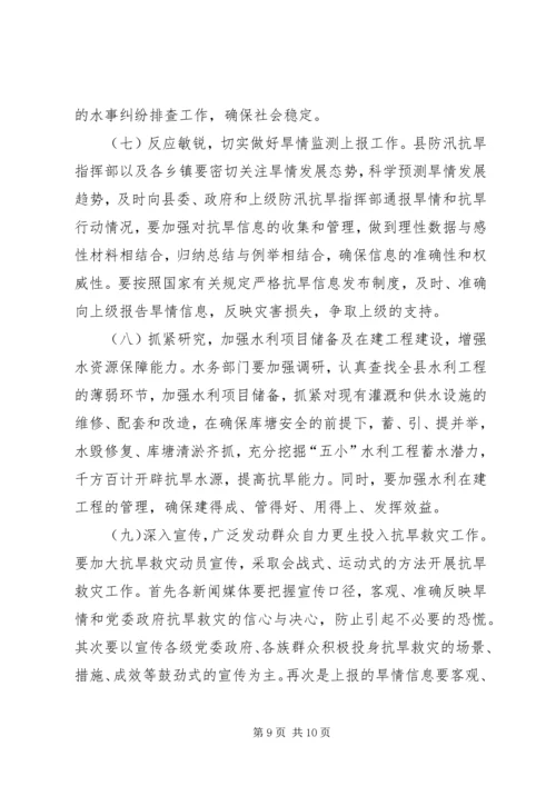 副县长在抗旱救灾工作会议上的讲话.docx