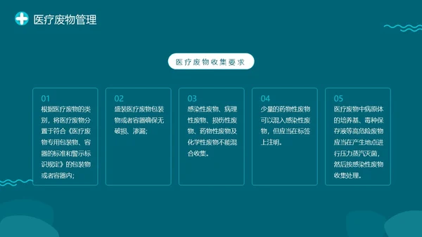 绿色插画医院医药医疗废物管理条例培训动态PPT精细化管理