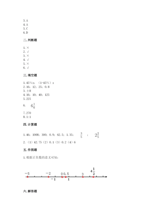 冷水滩区六年级下册数学期末测试卷含答案.docx