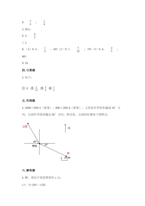 小学六年级上册数学期末测试卷含答案ab卷.docx