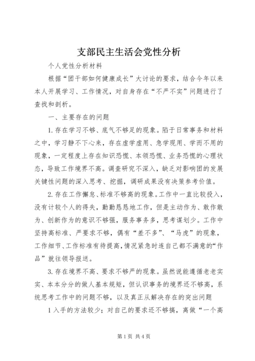 支部民主生活会党性分析.docx