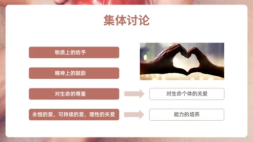 咖色简约实拍关爱他人PPT课件