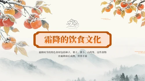 橙色中国风霜降节气知识PPT模板