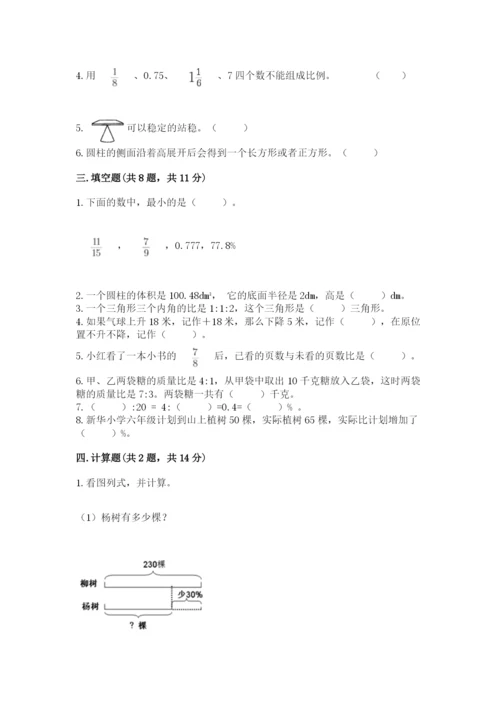 治多县六年级下册数学期末测试卷（必刷）.docx