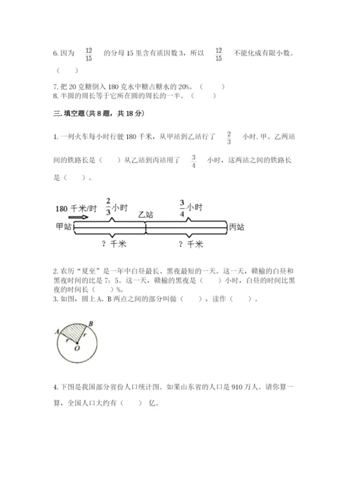 小学六年级上册数学期末测试卷含答案（典型题）.docx