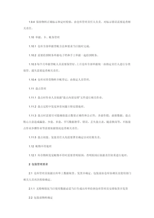 仓库管理标准规章核心制度.docx