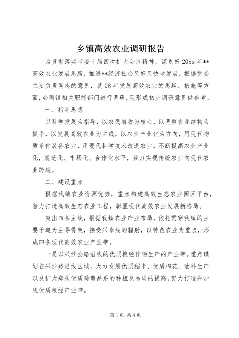 乡镇高效农业调研报告.docx