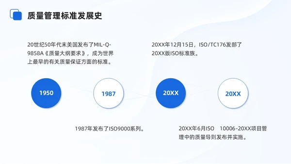 蓝色商务项目质量管理培训课件模板项目管理