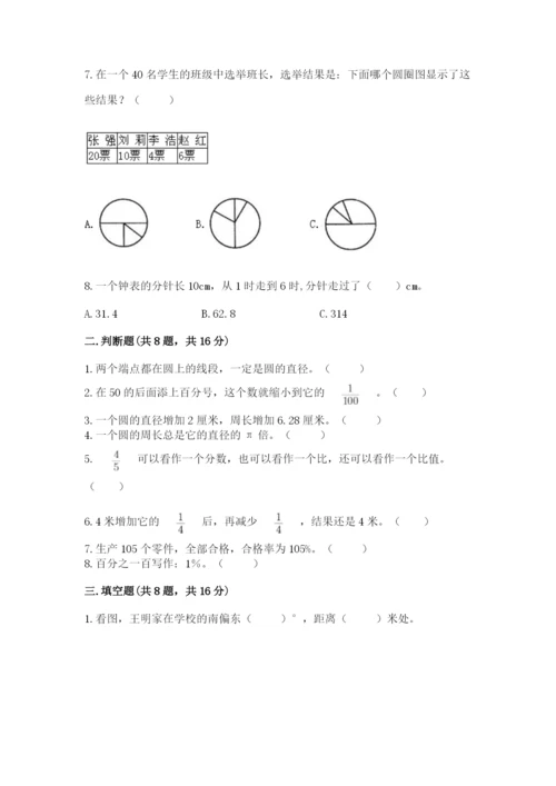 人教版小学六年级上册数学期末测试卷（研优卷）.docx