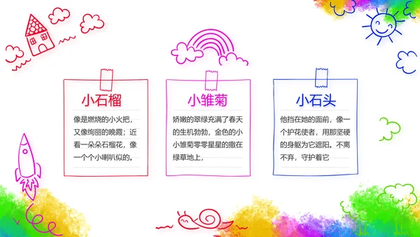 炫彩创意儿童绘画作品集动态PPT