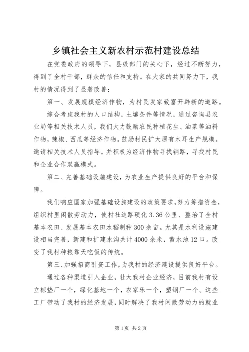 乡镇社会主义新农村示范村建设总结.docx