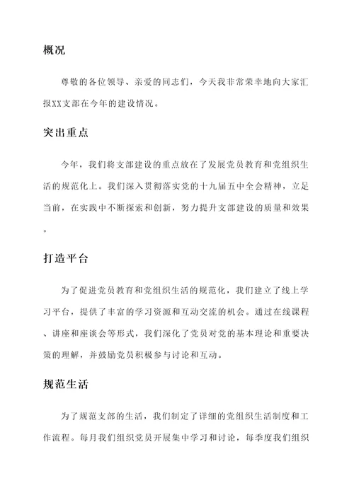 支部建设年推进情况汇报