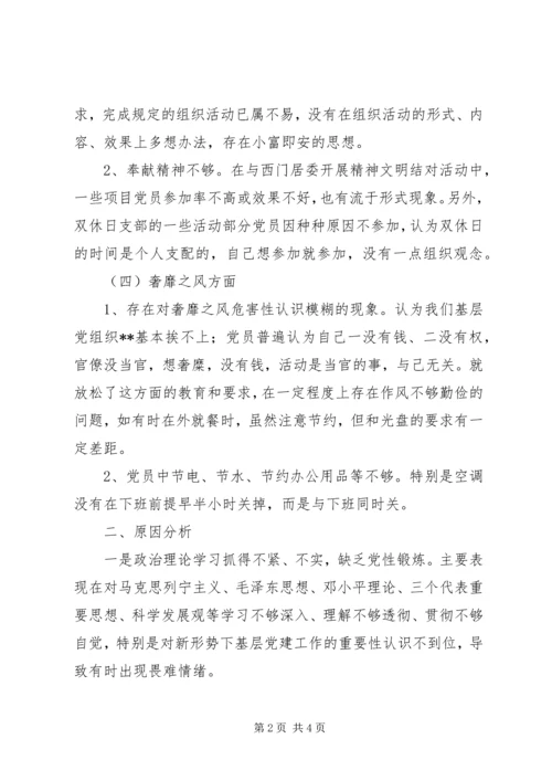 支部党的群众路线教育实践活动对照材料.docx