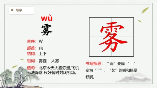 【2024秋季学期教材】23.父亲、树林和鸟  生字识记课件