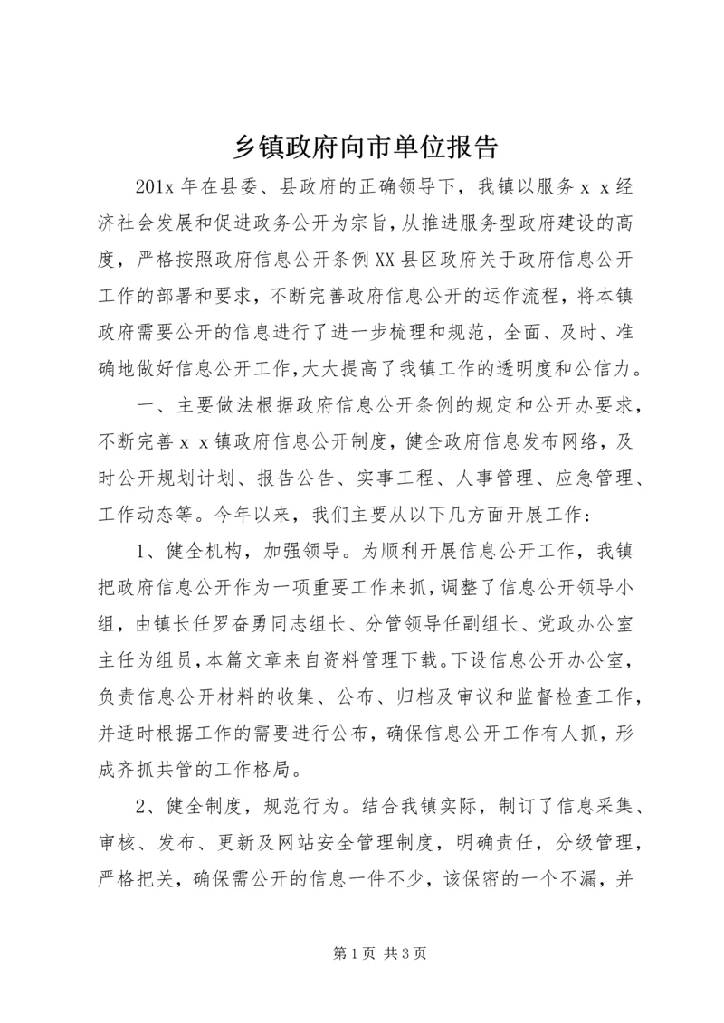 乡镇政府向市单位报告.docx