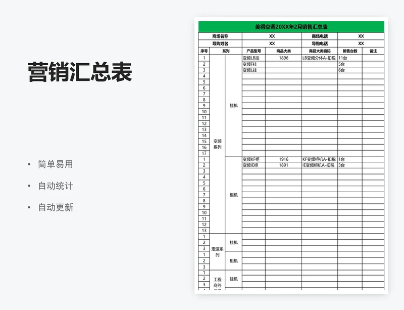 营销汇总表