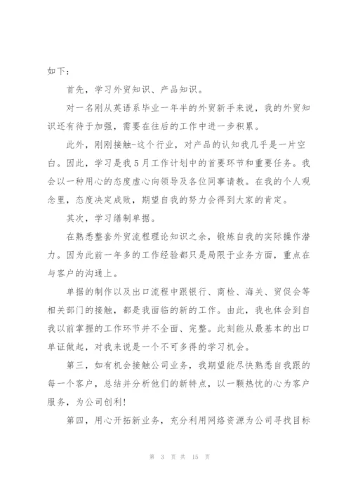 个人每月工作计划模板10篇.docx
