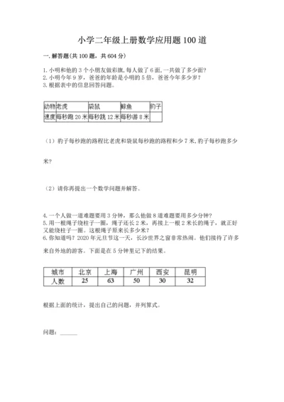 小学二年级上册数学应用题100道附参考答案【精练】.docx