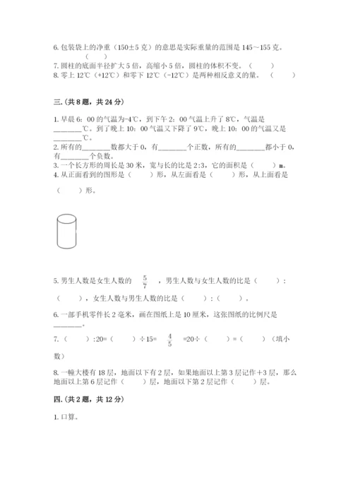 人教版六年级数学小升初试卷附参考答案【培优a卷】.docx