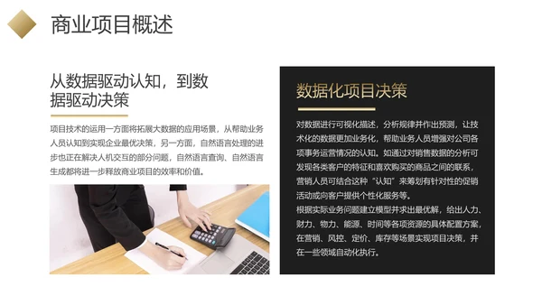 黑金色商业项目行业分析报告PPT模板