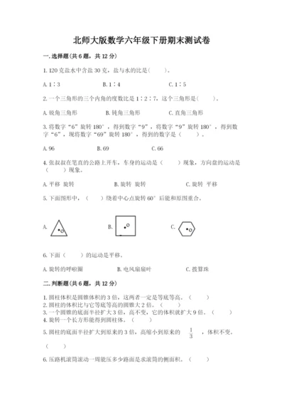 北师大版数学六年级下册期末测试卷及参考答案（培优b卷）.docx