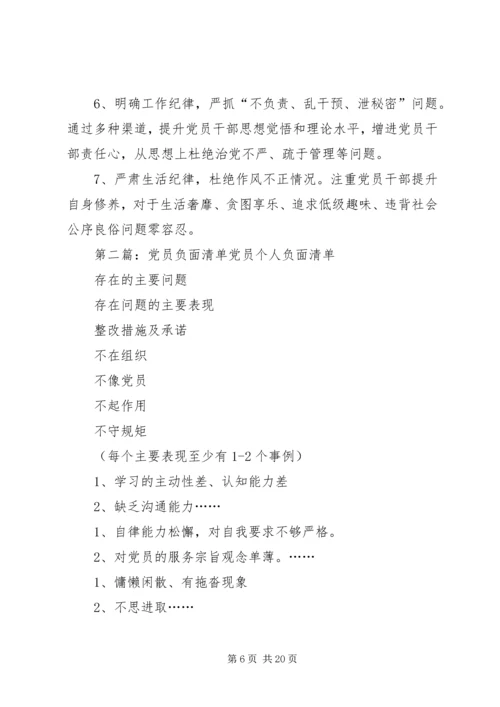 理论学习一：党员干部负面清单.docx