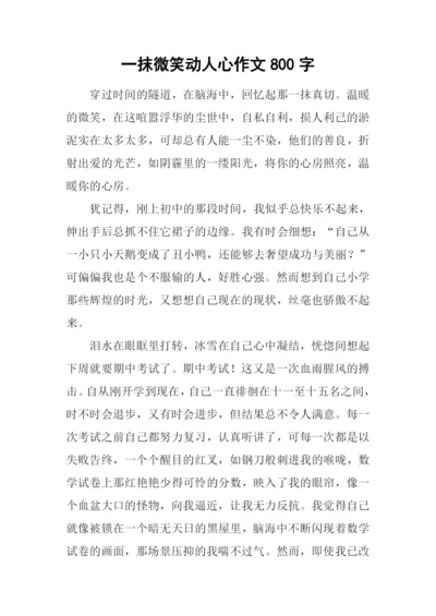 一抹微笑动人心作文800字.docx