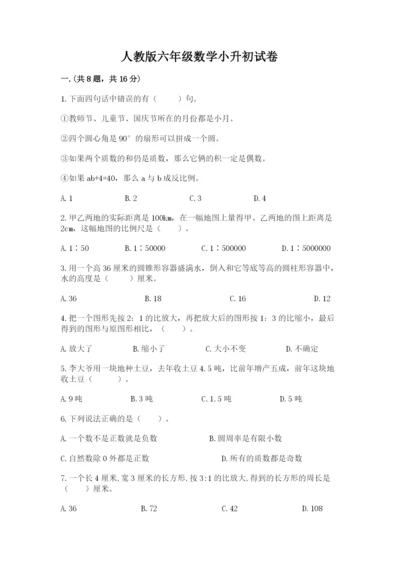 人教版六年级数学小升初试卷【实用】.docx