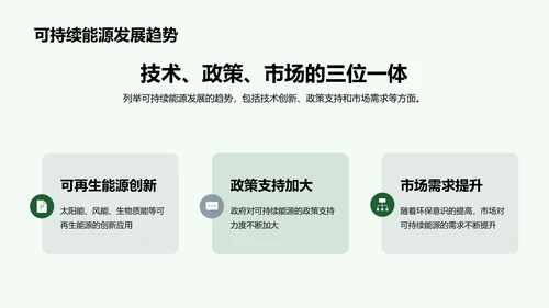 绿色商务现代可持续能源实践研究报告PPT模板