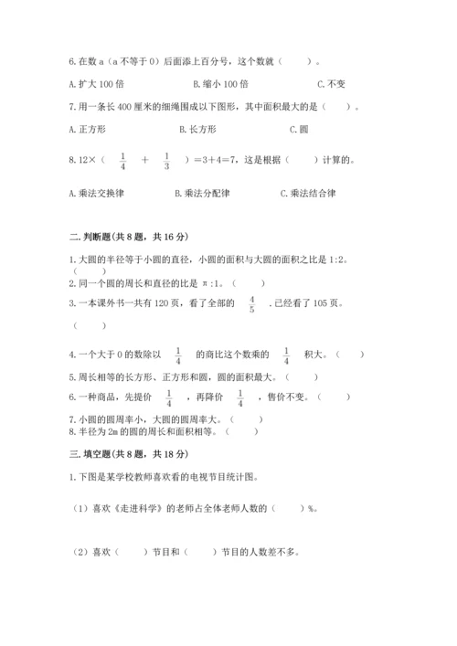 人教版六年级上册数学期末测试卷精品（完整版）.docx